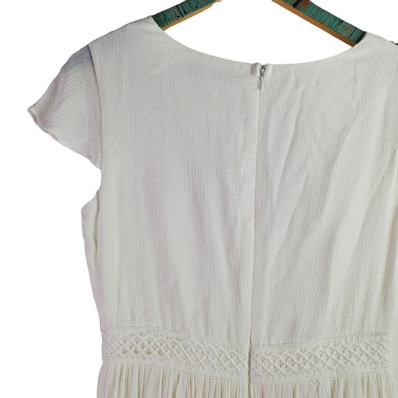 INA [i:na] Black and White Spanish Tassel Maxi Dress w/ Butterfly Cap Sleeve, S - Picture 7 of 12